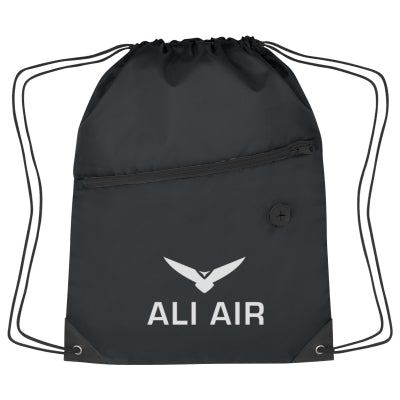 Sports Drawstring Backpack with Zipper Pocket