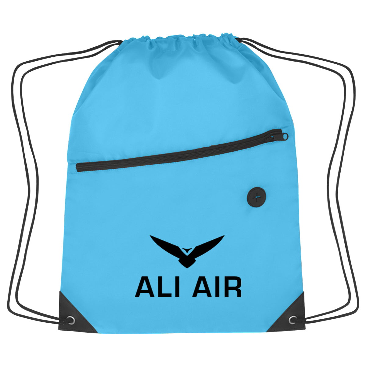 Sports Drawstring Backpack with Zipper Pocket