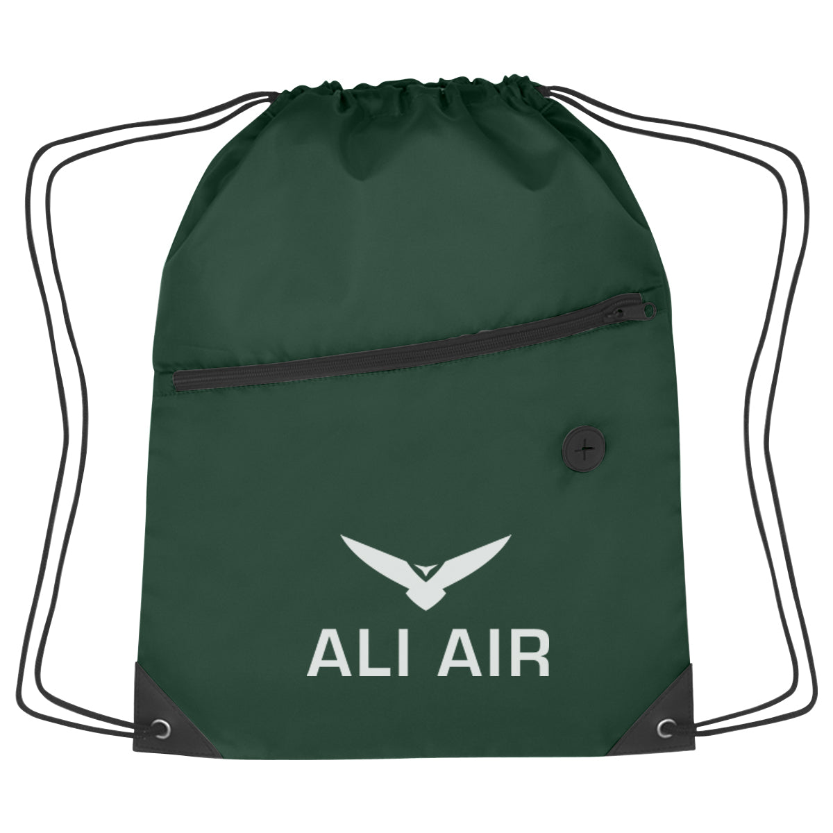 Sports Drawstring Backpack with Zipper Pocket