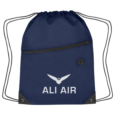 Sports Drawstring Backpack with Zipper Pocket