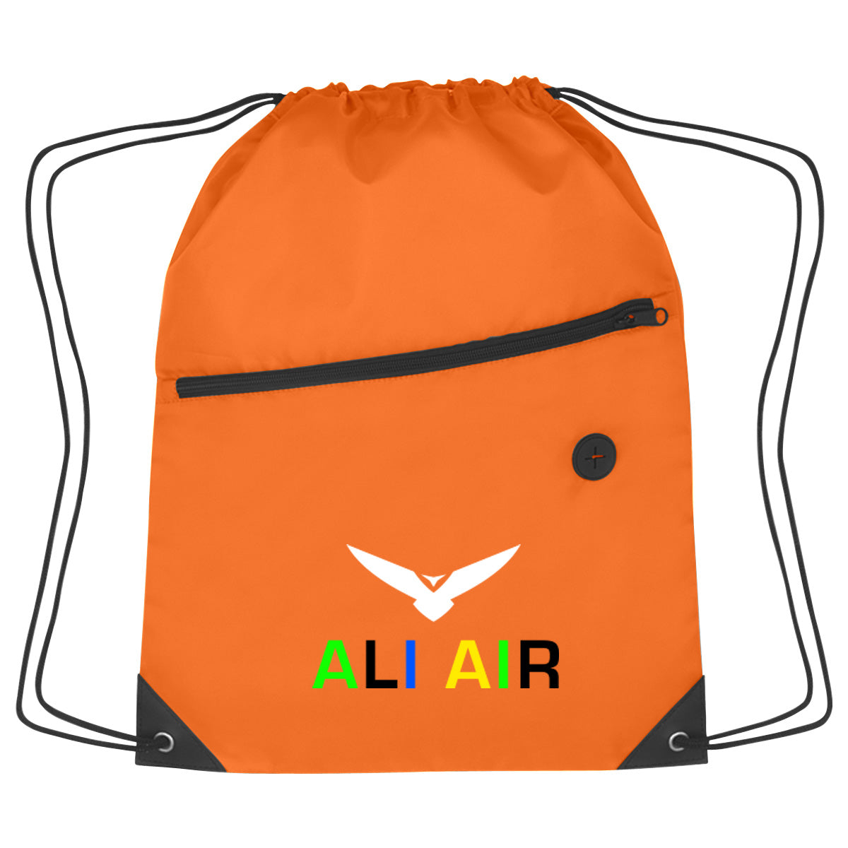 Sports Drawstring Backpack with Zipper Pocket