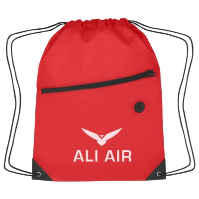 Sports Drawstring Backpack with Zipper Pocket