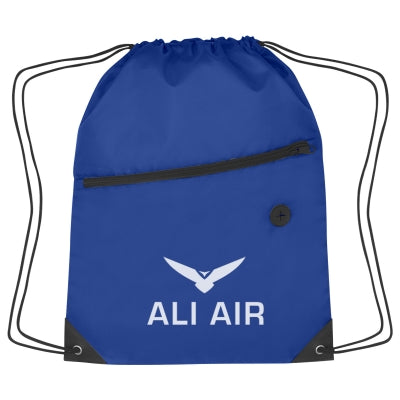 Sports Drawstring Backpack with Zipper Pocket