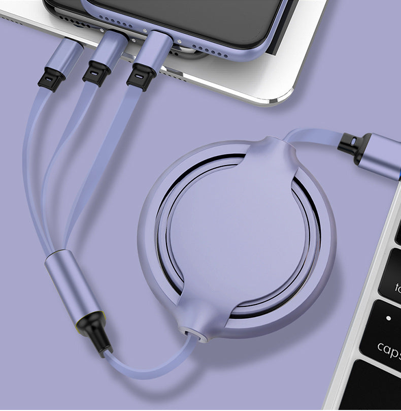 Pulley Retractable 3-in-1 USB Cable