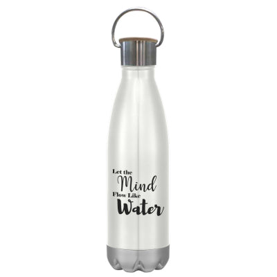 16 oz Stainless Steel Bottle With Bamboo Lid