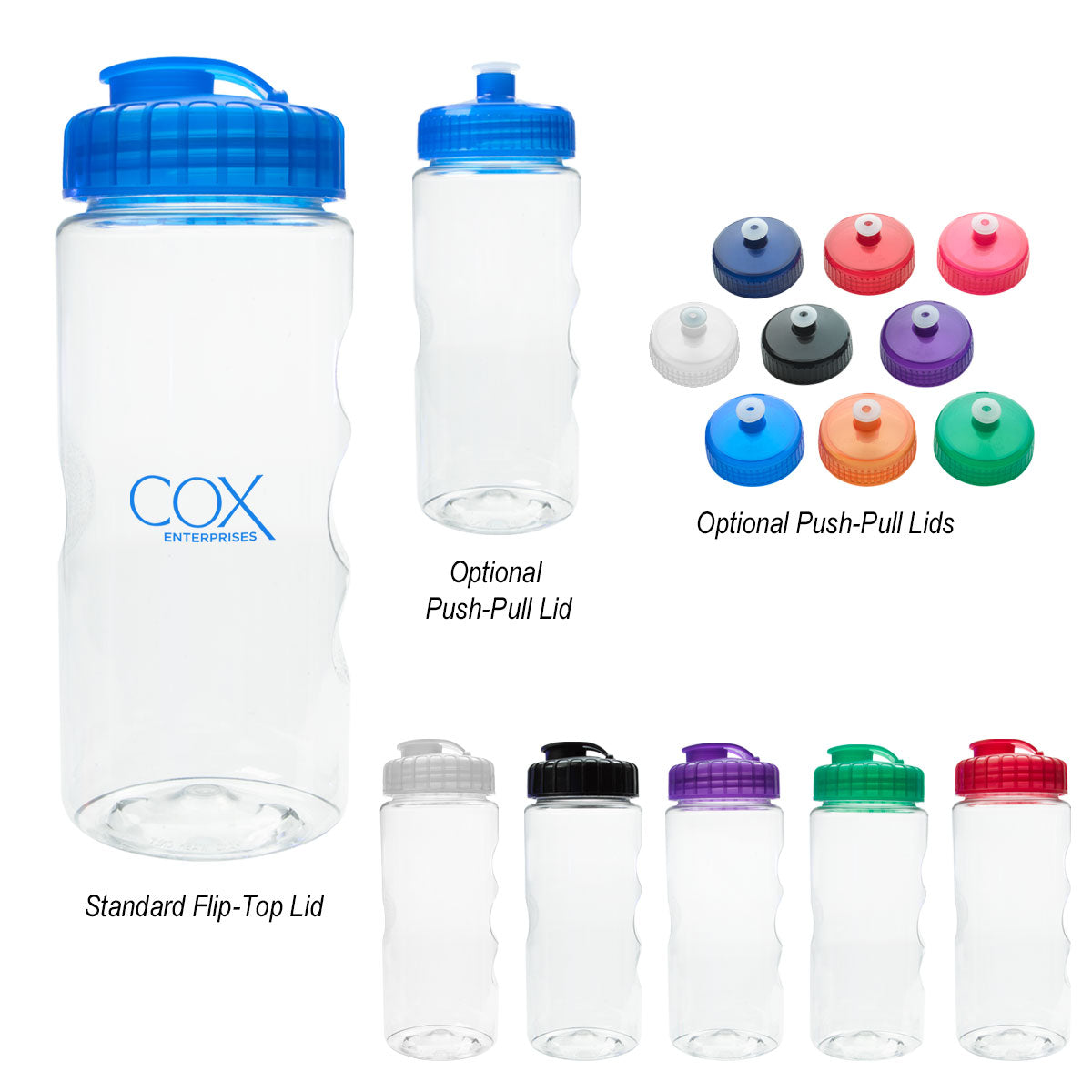 20 oz Flip Top Clear Sports Bottle