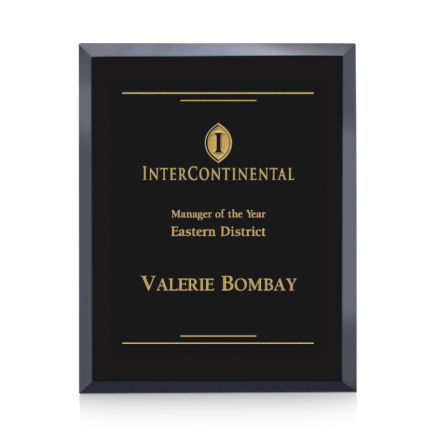 Premium Ebony Crystal Plaque with Colorfill