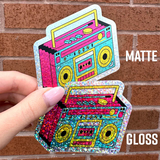 Glitter Vinyl Stickers - 3"