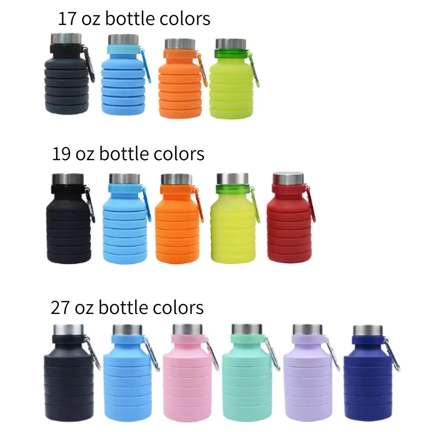 17 oz Collapsible Bottle with Carabiner