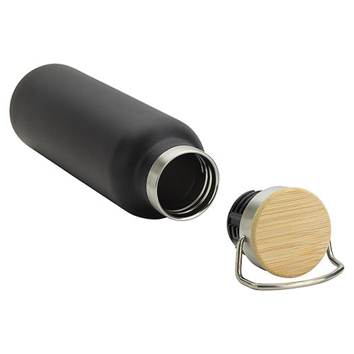 20 oz Vacuum Insulated Stainless Steel Bottle with Bamboo Loop Handle