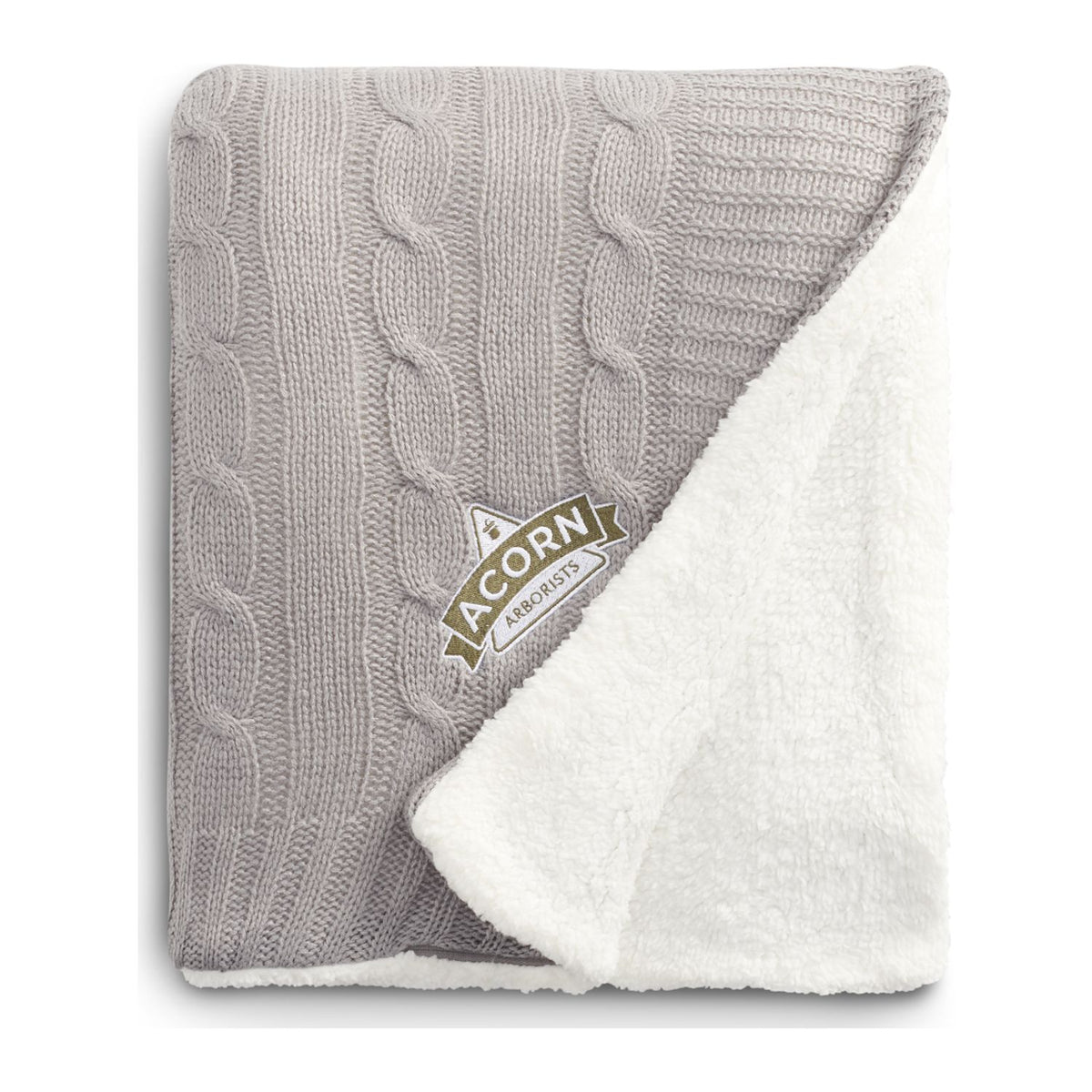 Cable Knit Sherpa Blanket