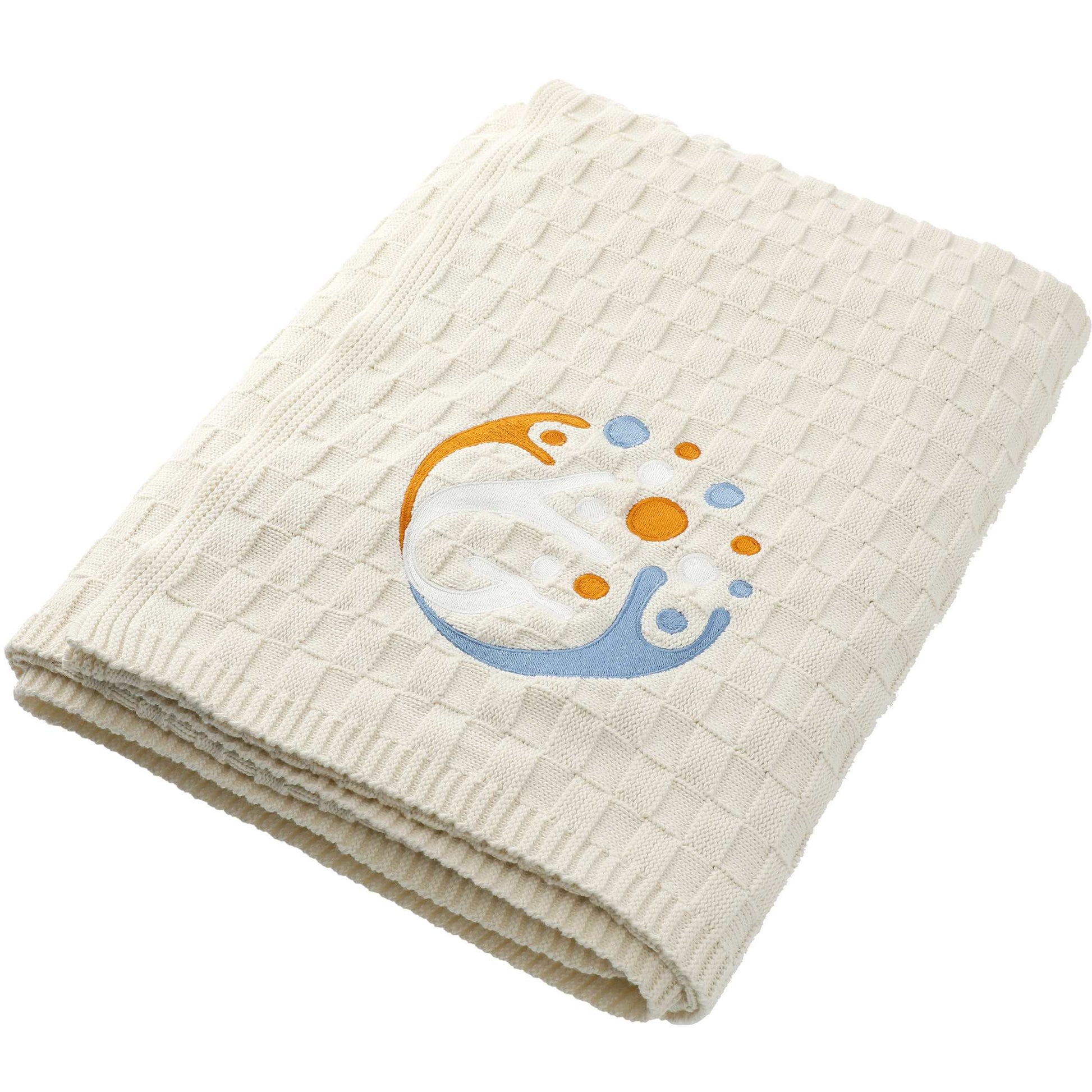 Basketweave Cotton Blanket with custom logo
