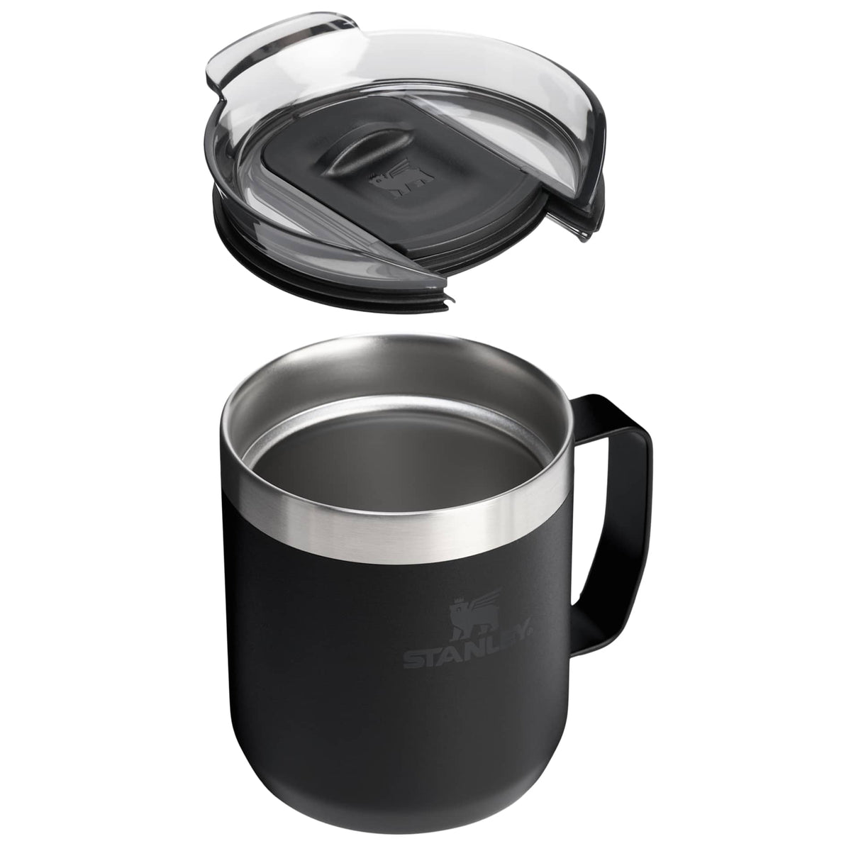 Stanley Classic Legendary Camp Mug 12 oz in Black, angled view