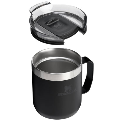 Stanley Classic Legendary Camp Mug 12 oz in Black, angled view