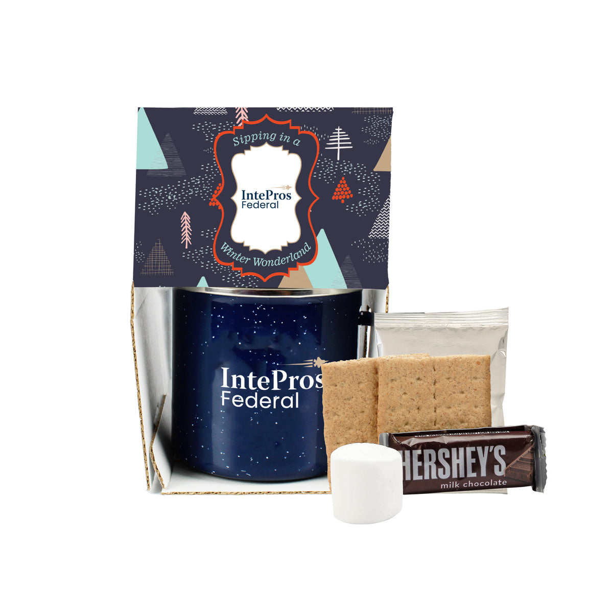 Speckled Camping Mug Gift Set 16 oz in Navy Blue