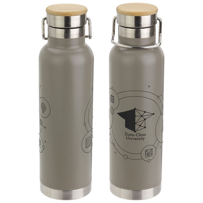20 oz Vacuum Insulated Stainless Steel Bottle with Bamboo Loop Handle