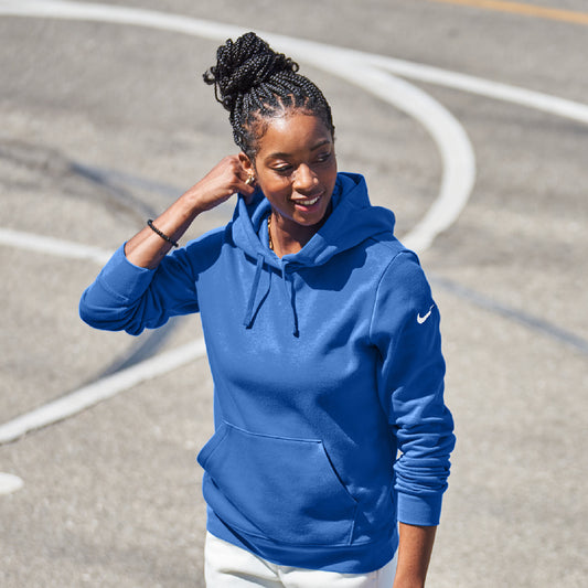 Nike Women's Club Fleece Sleeve Swoosh Pullover Hoodie