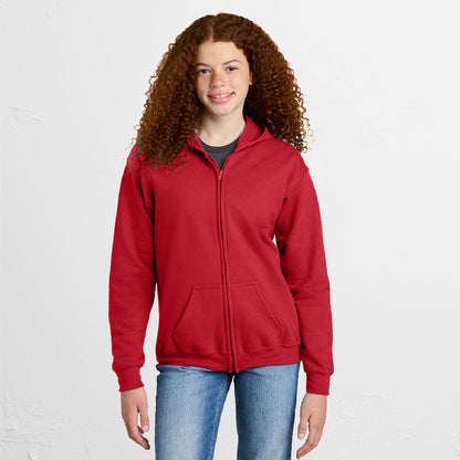 Gildan Youth Heavy Blend Full-Zip Hooded Sweatshirt