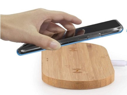 Double Node Bamboo Wireless Charging Pad