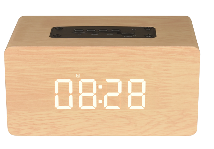Sunshine All-in-One Wooden Clock and Bluetooth Speaker