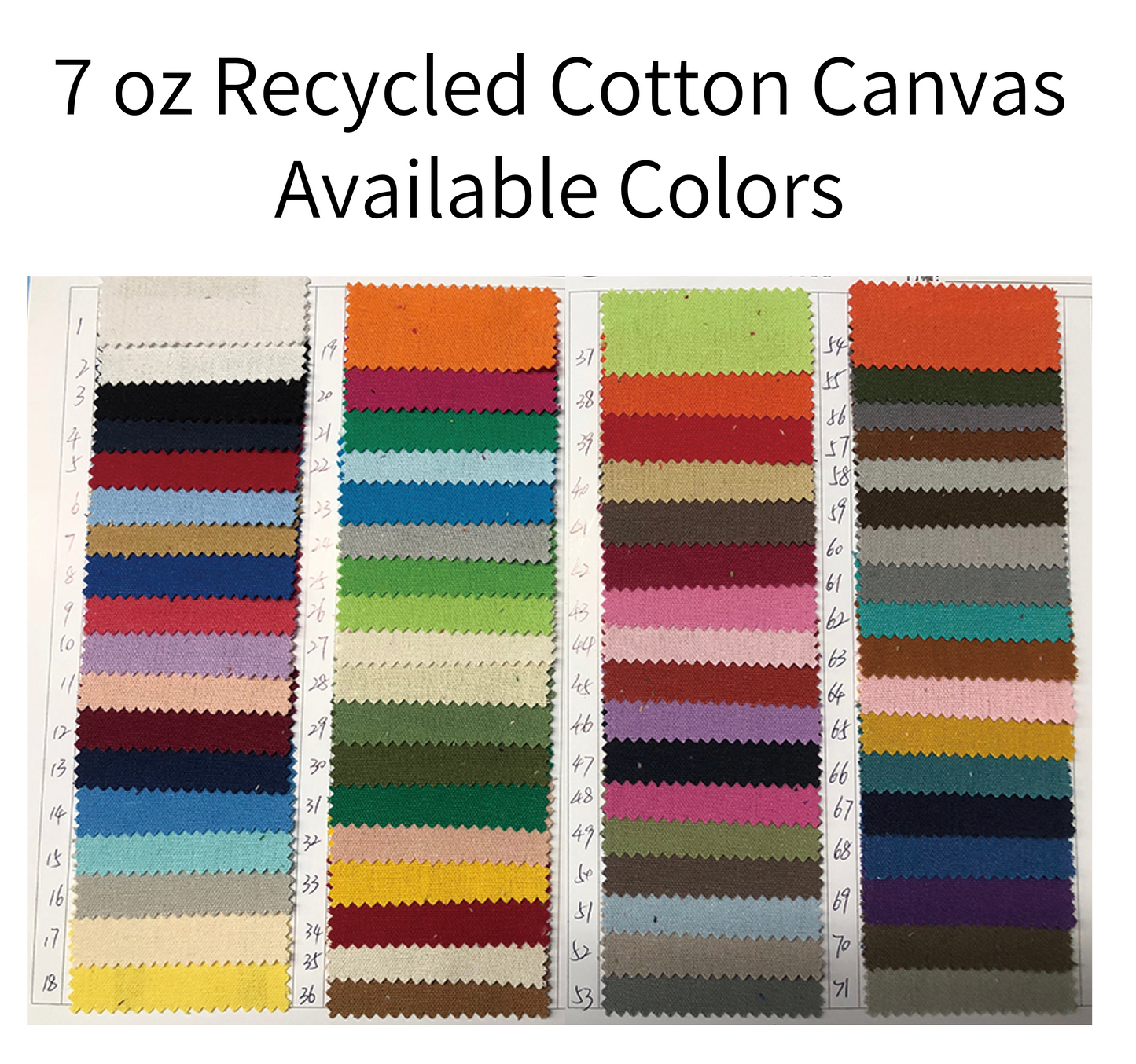 Custom Color Recycled 7 oz  Cotton Canvas Tote Bag - 13.75x15.75"