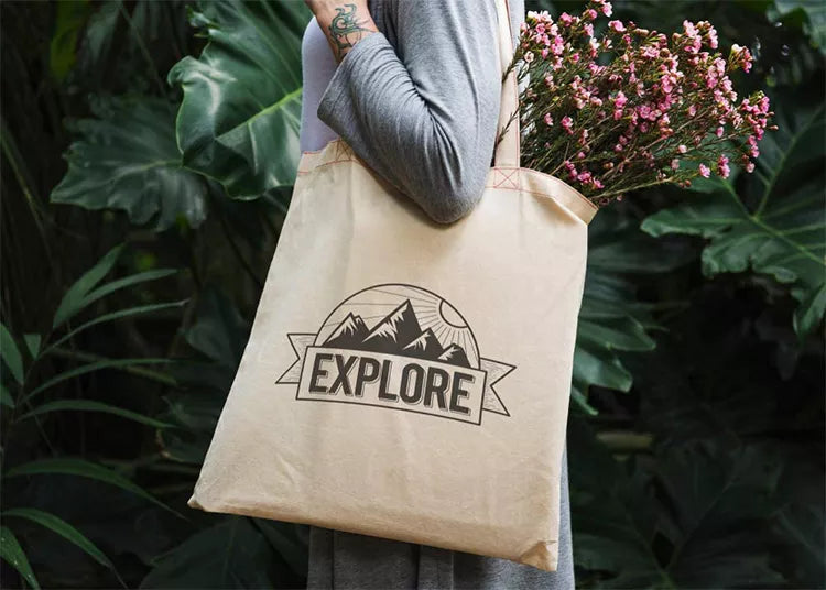 Recycled 7 oz Cotton Canvas Tote Bag - 13.75x15.75"